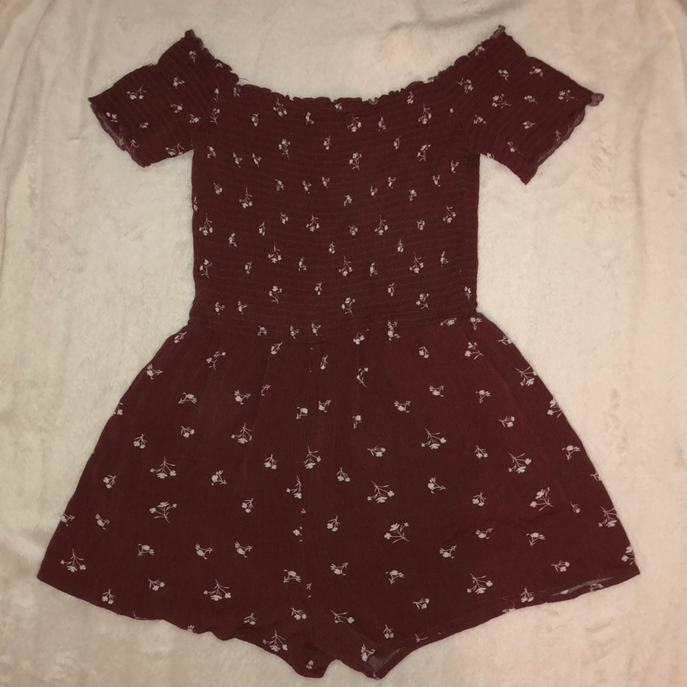 Dark Pink Floral Romper